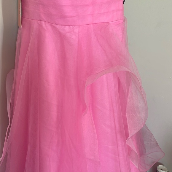 Kissprom NWT Elisa Light Pink A Line Strapless Organza Prom Dress Sz 4 - Picture 10 of 13